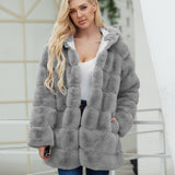 Long Imitation Fur Women  Coat Women  Autumn and Winter New   Long Overcoat Outerwear Women